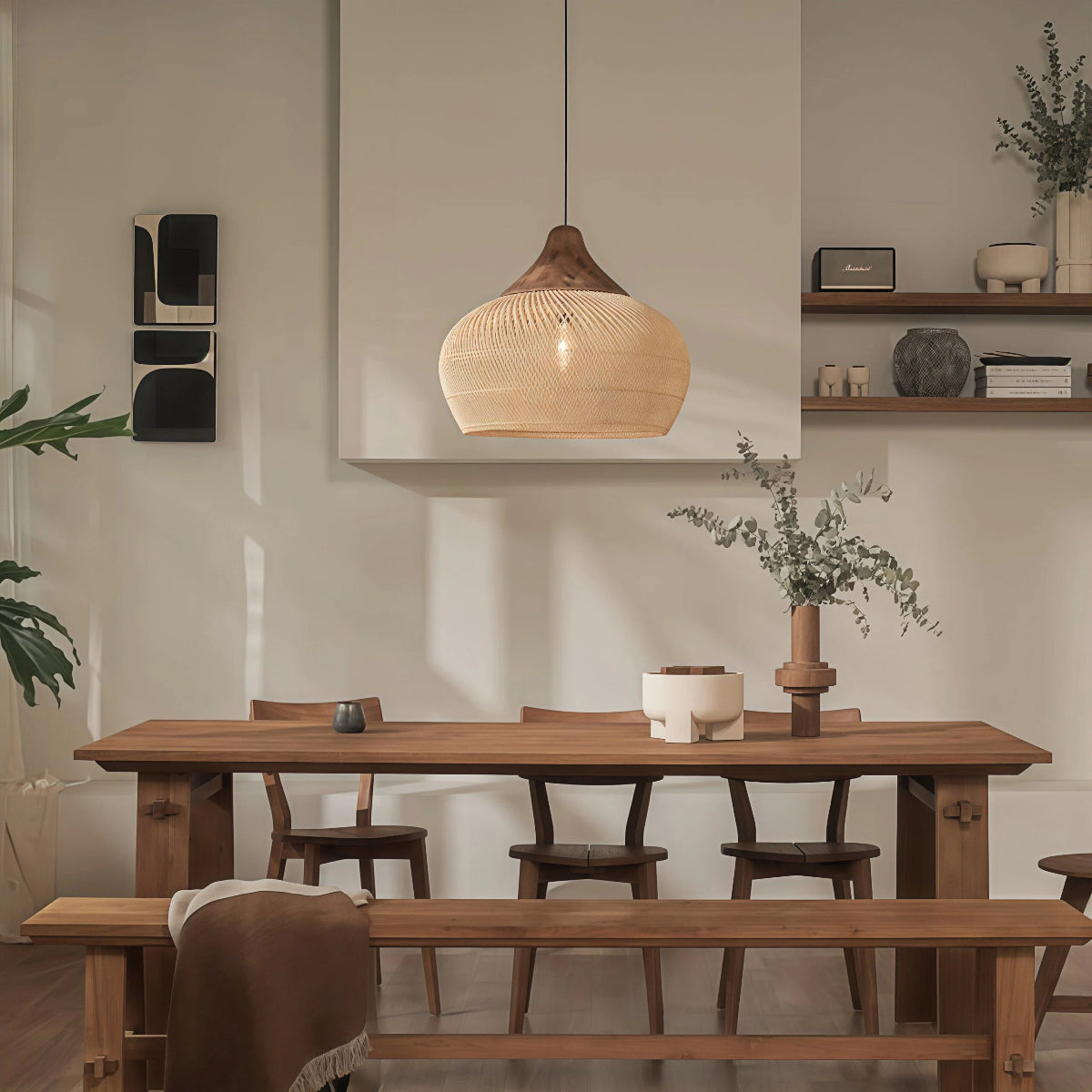 Rattan Pendant Light | Vintage Wabi-Sabi Style