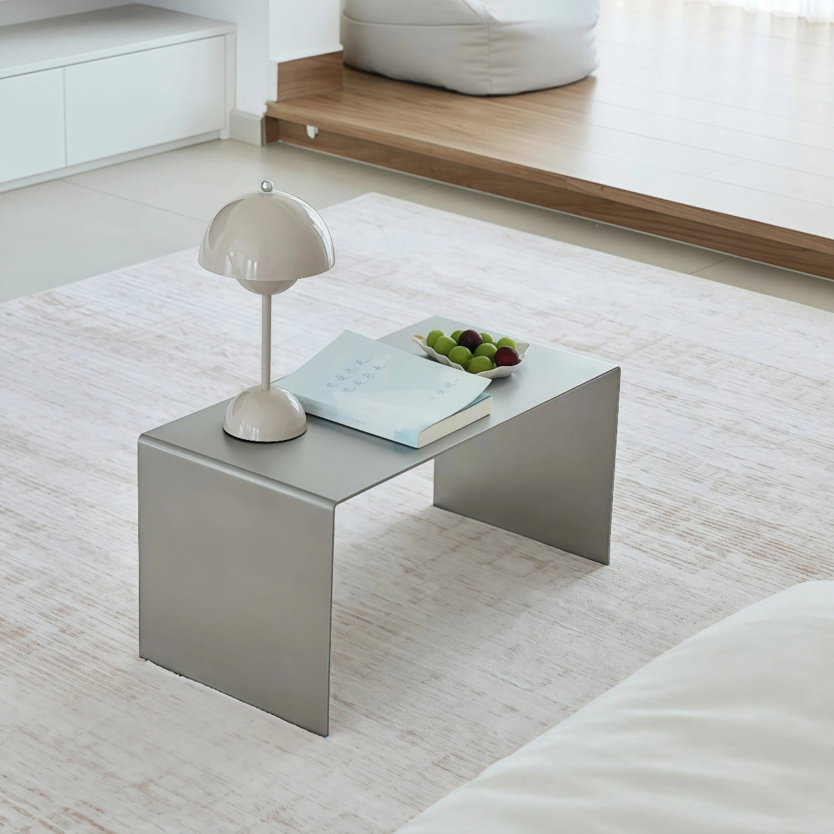 C-Shaped Side Table - Modern Stainless Steel Minimalist Coffee & Sofa Table
