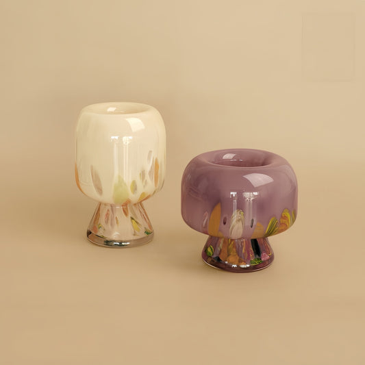 French vintage-style Colored Glass Vase – Elegant Tabletop Decor