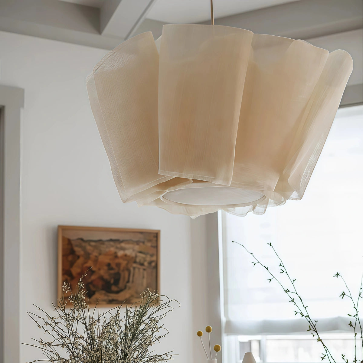 Japanese-Style Nordic Cream-Colored Bedroom Pendant Light