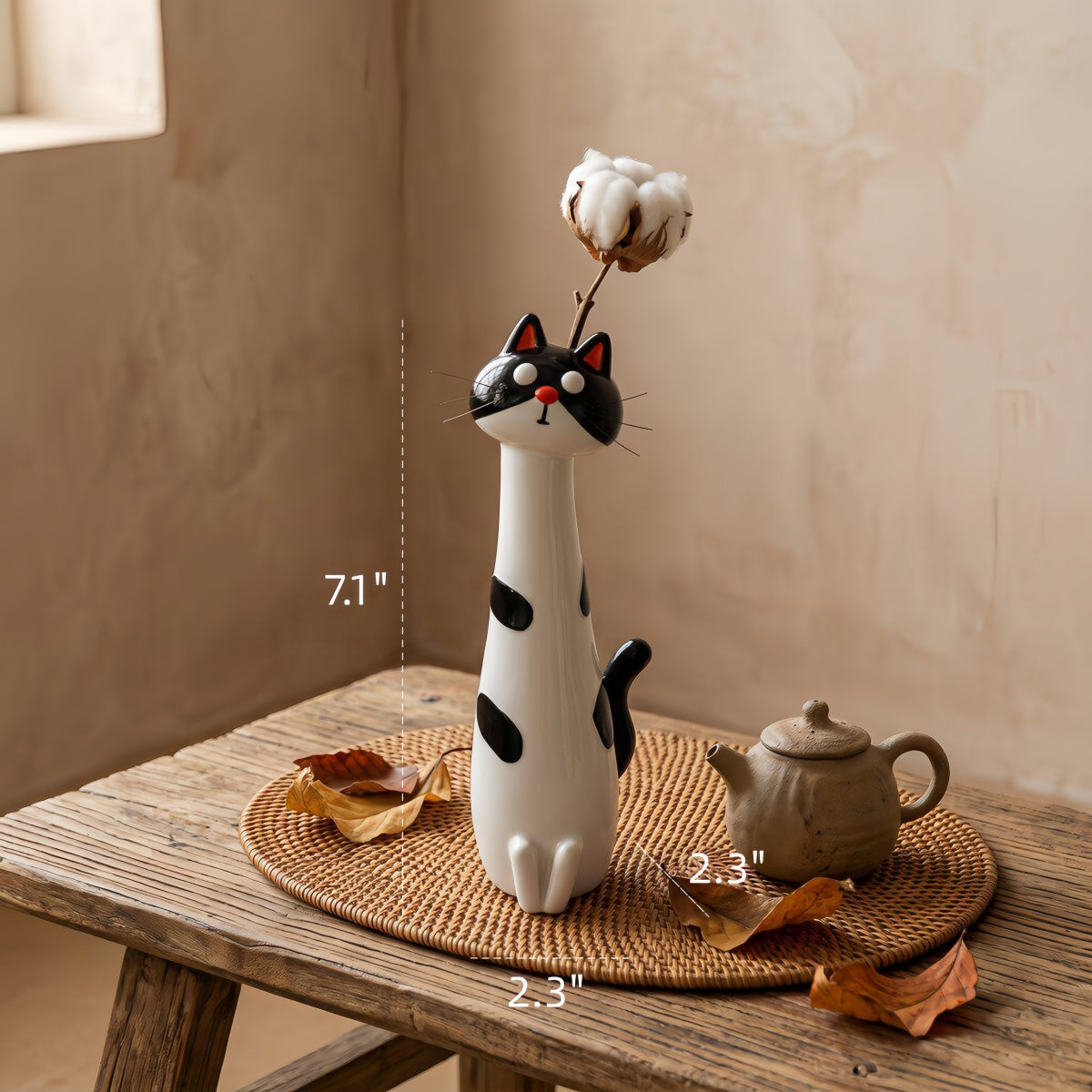Cat-Themed Vase Ornament—Artistic Decor For The Living Room TV Console Or Study