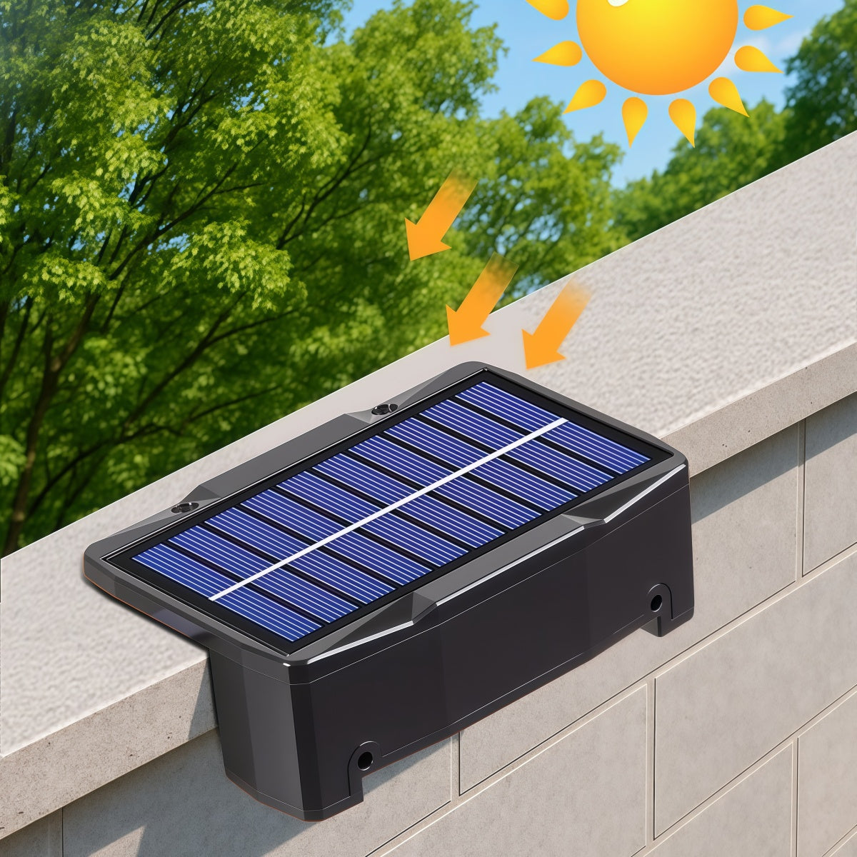 solar-powered home garden light LED wall washer with adjustable color modes and rainproof design mounted on outdoor wall