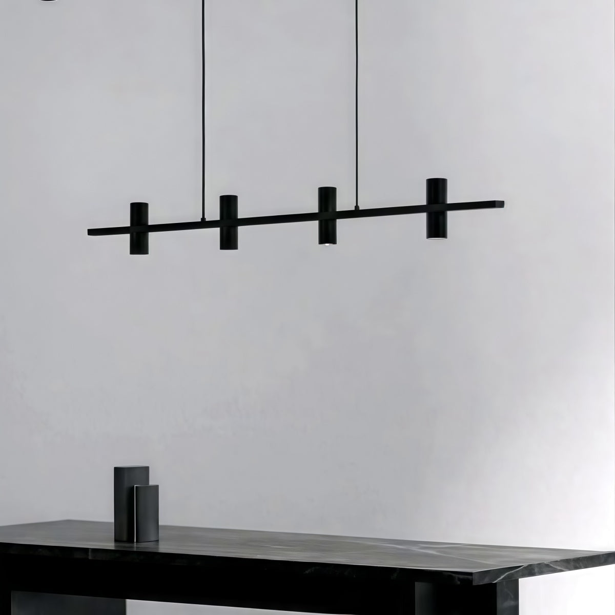 Italian Minimalist Black Travertine Pendant Light for Dining Rooms Studios Studies