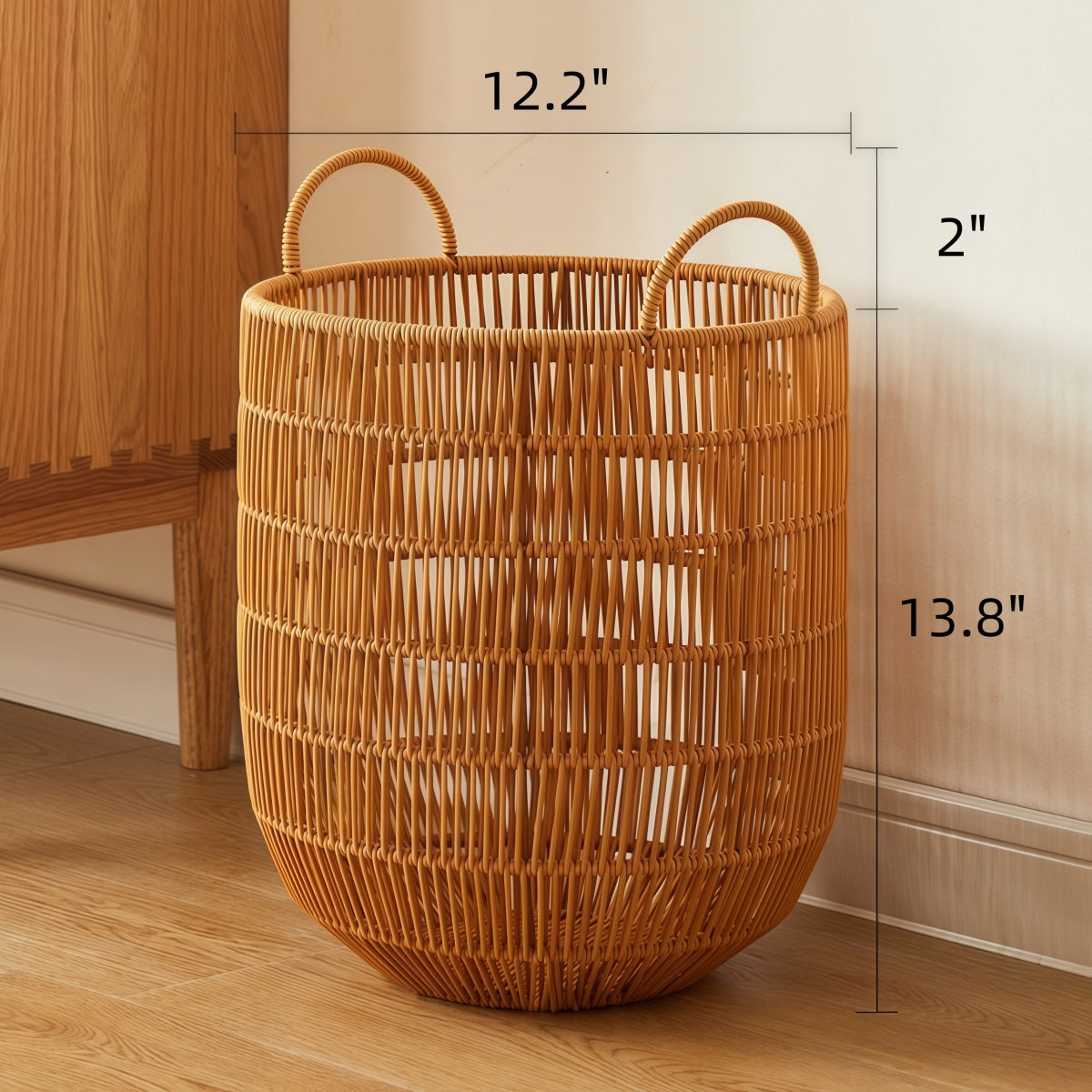 Large Laundry Basket - Durable Imitation Rattan Waterproof Laundry Basket