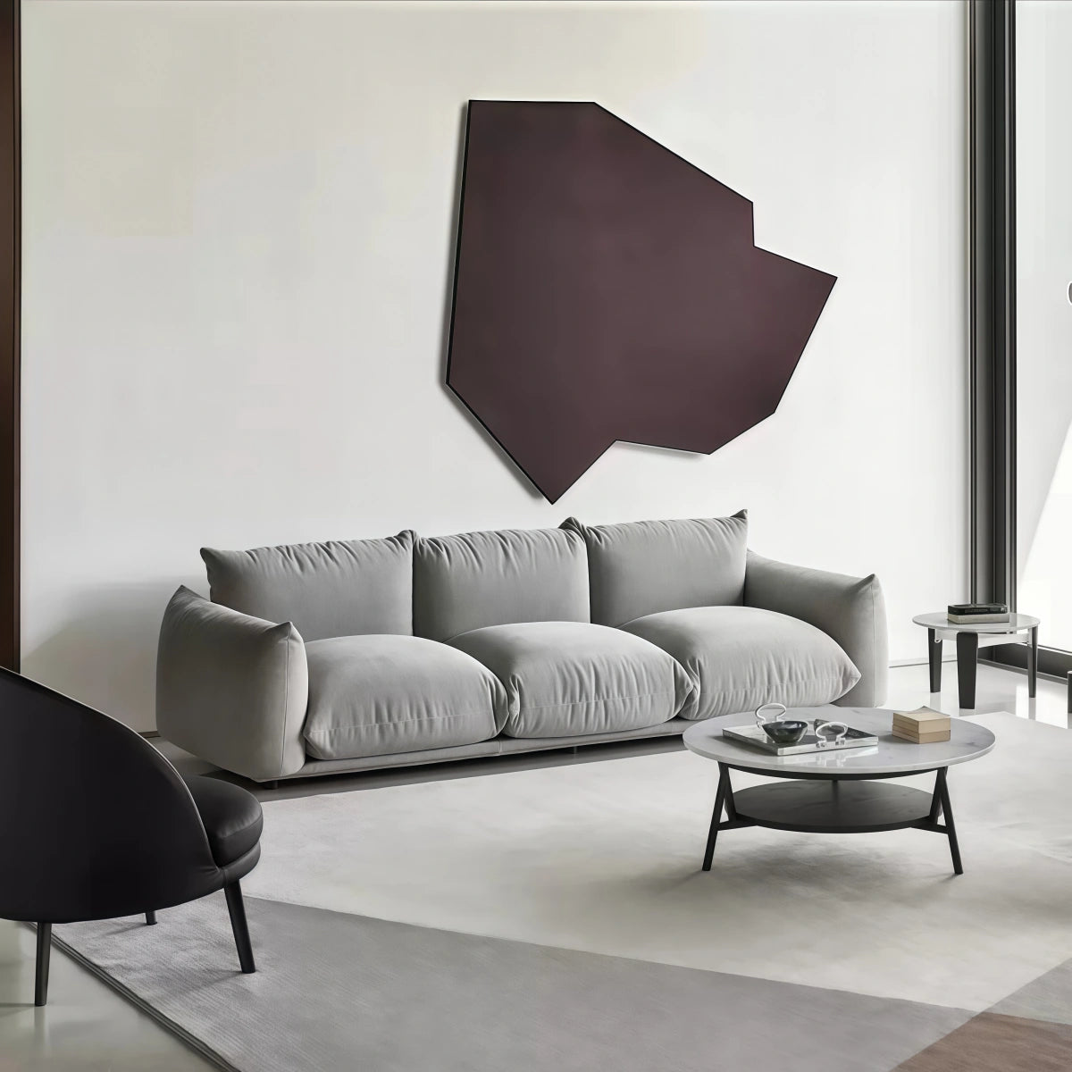 Italian Minimalist Sofa Creative Floor Sofa Cream Wabi-Sabi Style Sofa
