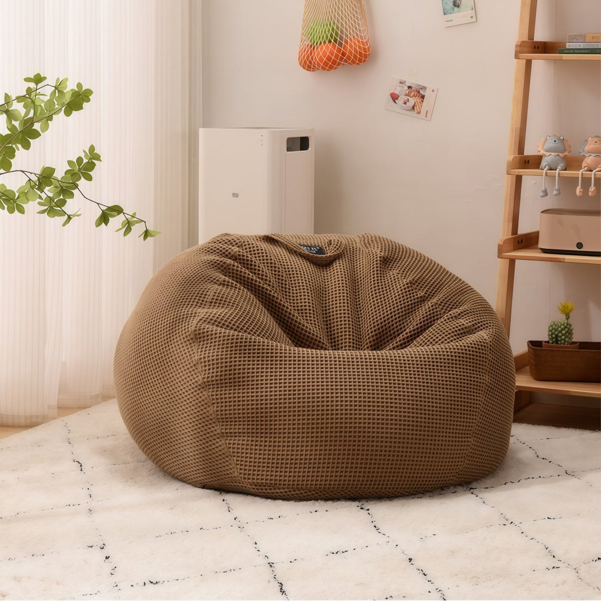 Beanbag Chair - Creative Waffle Beanbag Tatami Lounge Chair for Bedrooms