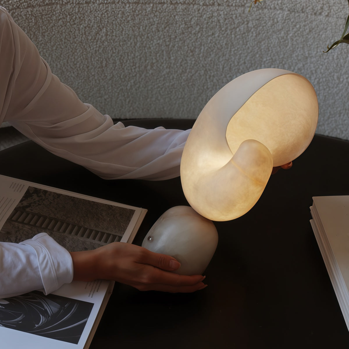 French-Style Conch Sensor Night Light Rechargeable Ornament Nordic Desktop Bedside Lamp Vintage