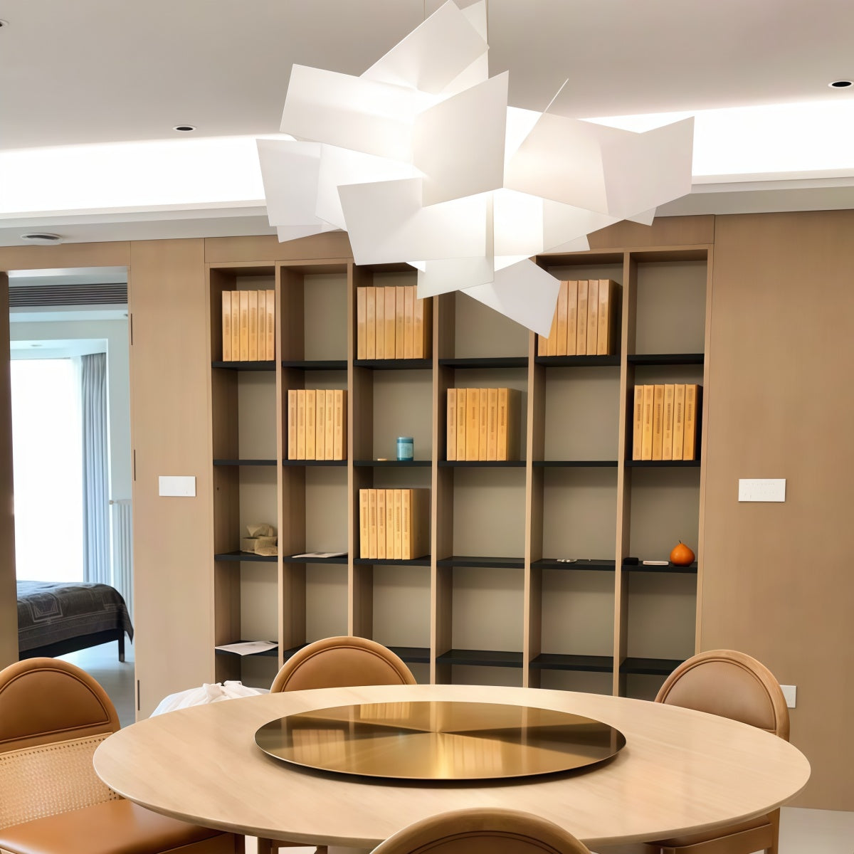 Foyer Chandelier​ | Modern White Stacked Pendant Light For Modern Interiors