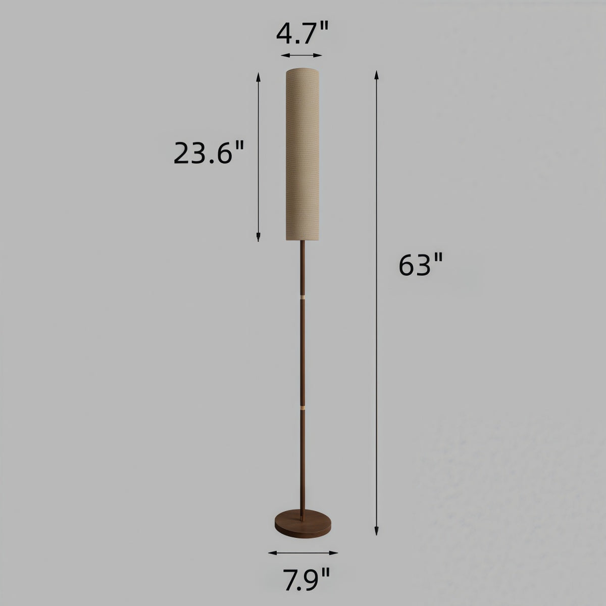 Wood Floor Lamp Vintage Solid Wood Wabi-Sabi Style Retro Decor for Living Room