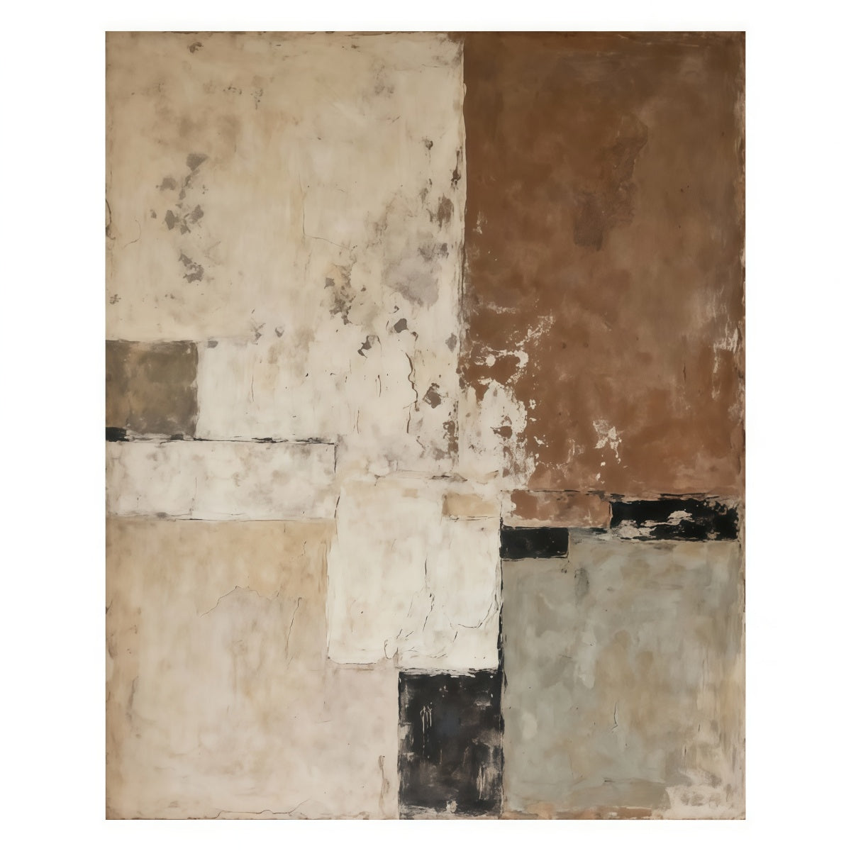 Wall Art Decor: Hand-Painted Wabi-Sabi Oil Painting for Modern Spaces