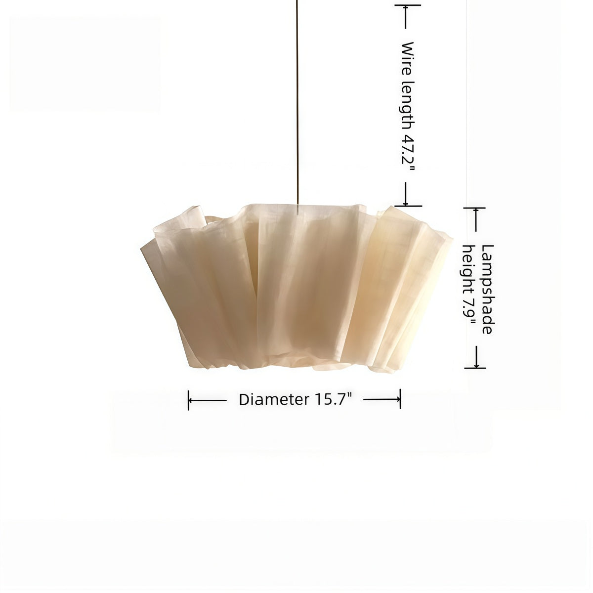 Japanese-style Nordic cream-colored rattan bedroom pendant light with warm 3000K LED glow