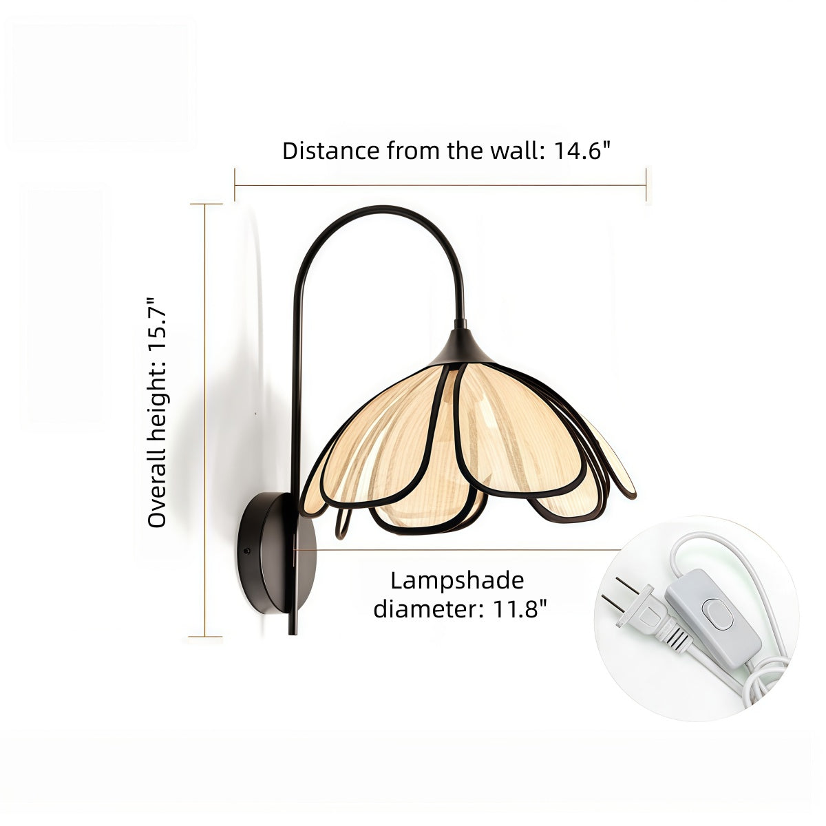 French-Style Cream-Colored Wall Lamp Nordic Minimalist Style Petal Lamp