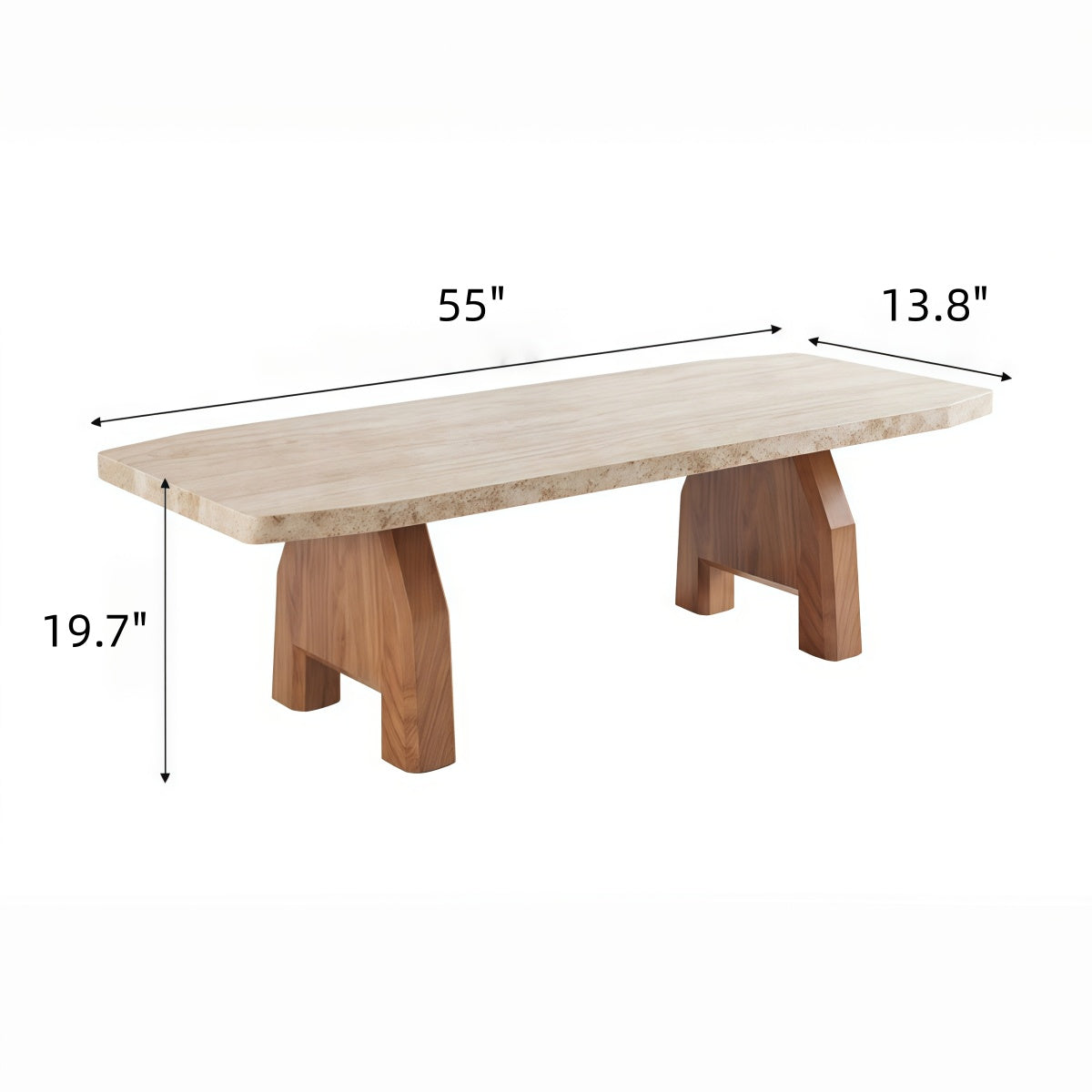 Vintage Wabi-Sabi Style Rectangular Travertine Coffee TableMinimalist Style