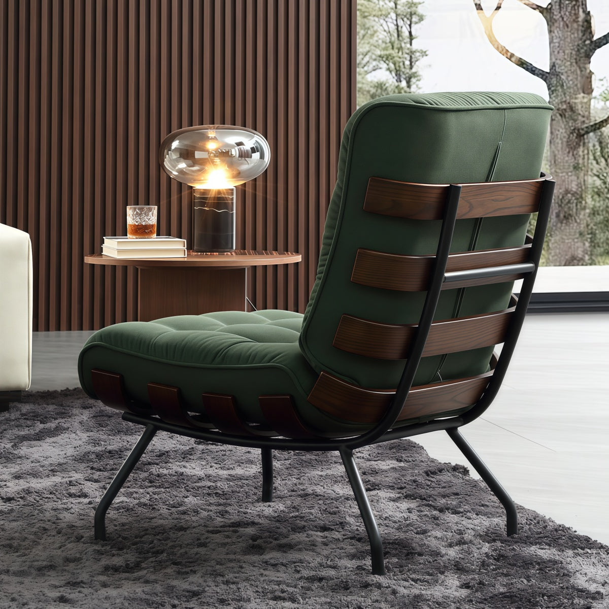 Italian Style Single Sofa Chair Home Living Room Bedroom Lounge Chair Retro Single Chair Minimalist Small Sofa