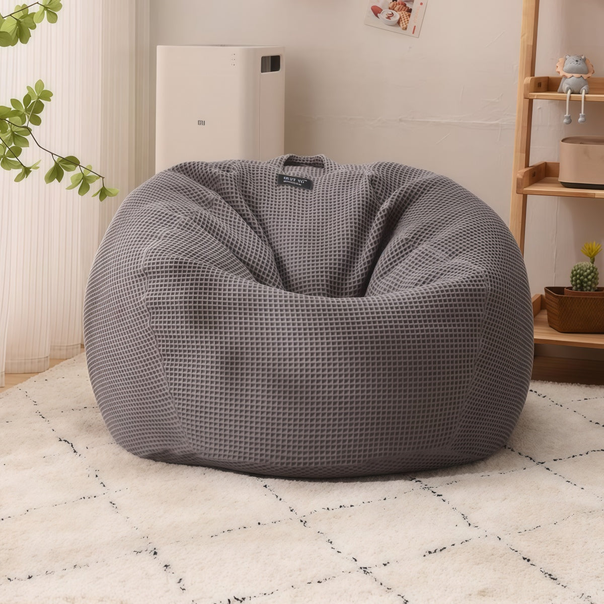 Beanbag Chair - Creative Waffle Beanbag Tatami Lounge Chair for Bedrooms