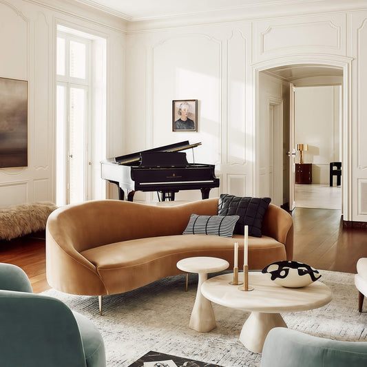 Round Coffee Table with Marble Pattern - Trendy Resin Living Room Decor