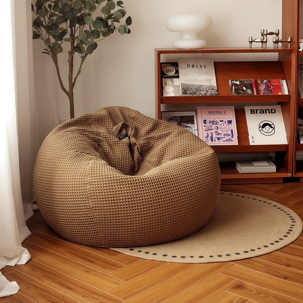 Beanbag Chair - Creative Waffle Beanbag Tatami Lounge Chair for Bedrooms