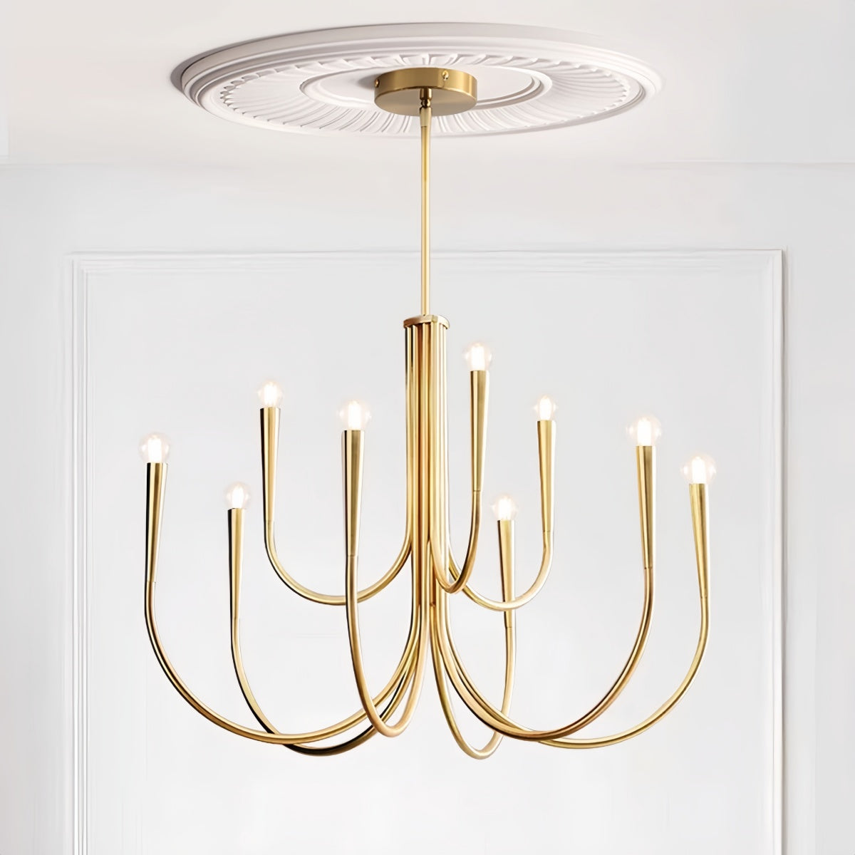 Gold French vintage chandelier for elegant hallways and interiors
