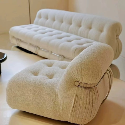 Sofa Set: Stylish Retro Seating with Sleek Lines & Plush Comfort - motivodecor.com