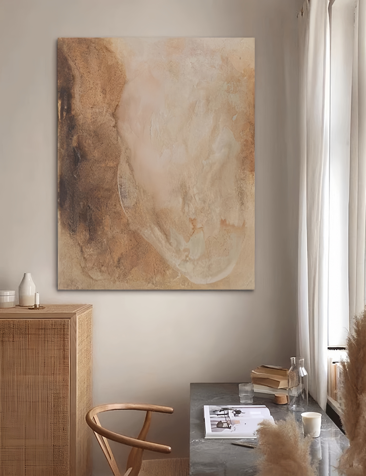 Wabi Sabi Wall Art - Handcrafted Japanese-Inspired Oil Painting - motivodecor.com