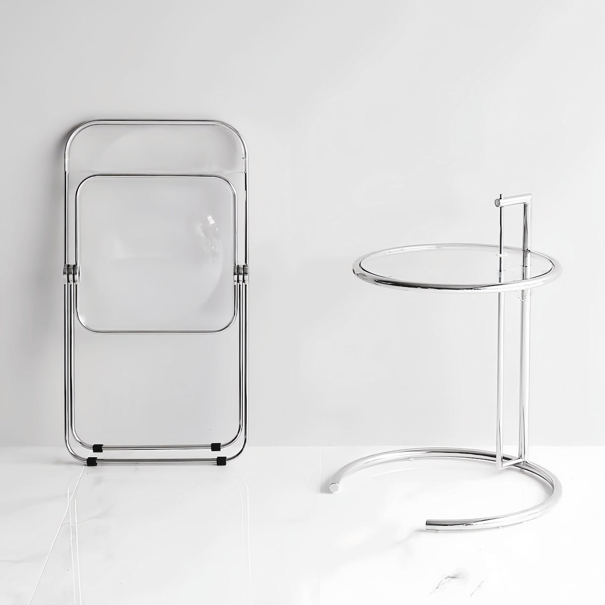 Dining Chair: Transparent Folding Acrylic Chair for Modern Spaces