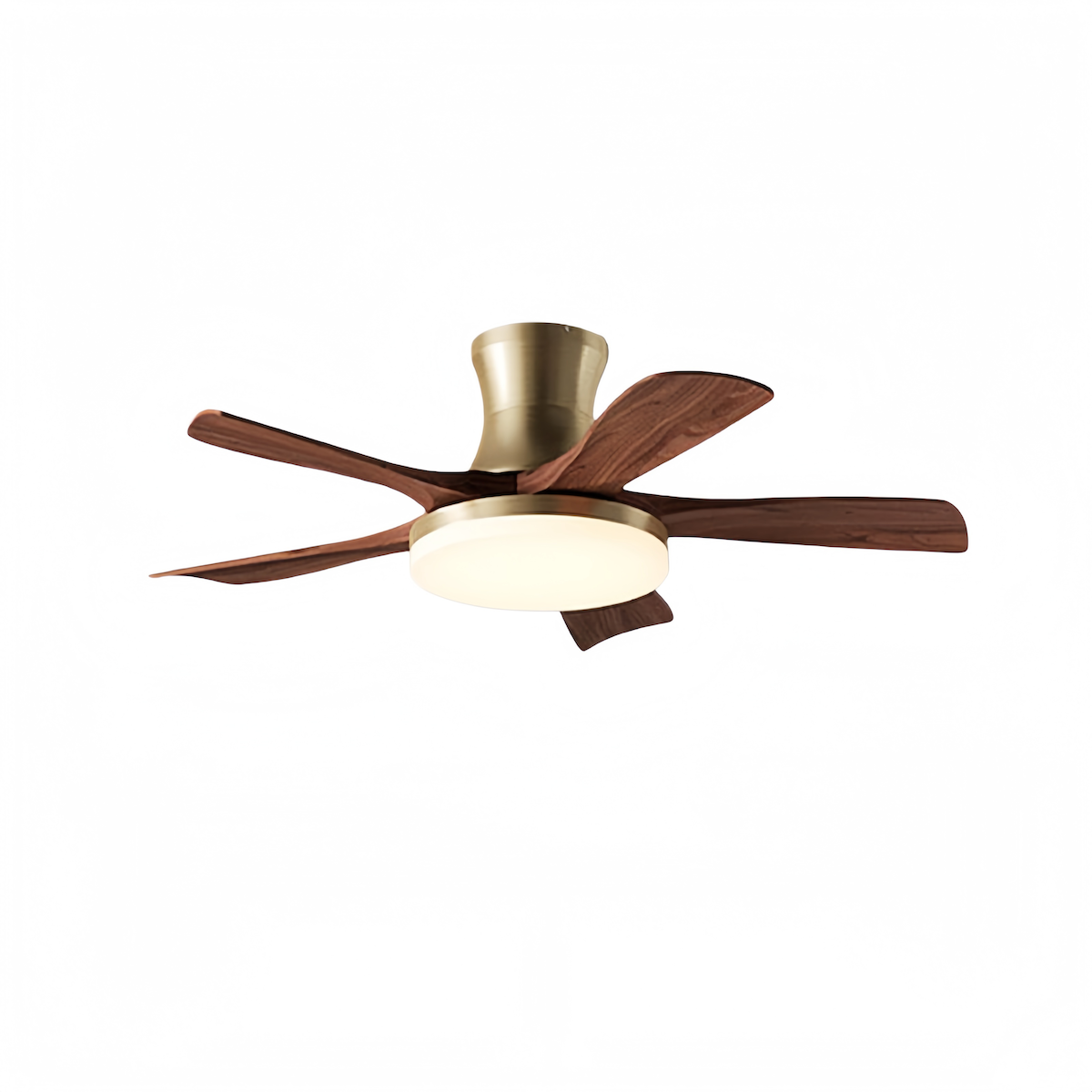 Modern Ceiling Fan With Light: Retro Walnut Fan & Soft Breeze Design