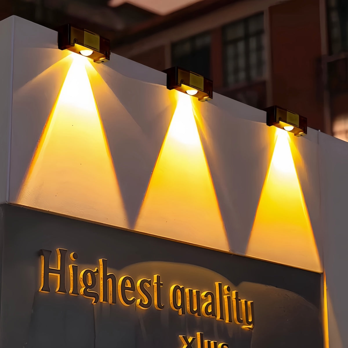 solar-powered home garden light LED wall washer with multicolor modes installed on outdoor wall