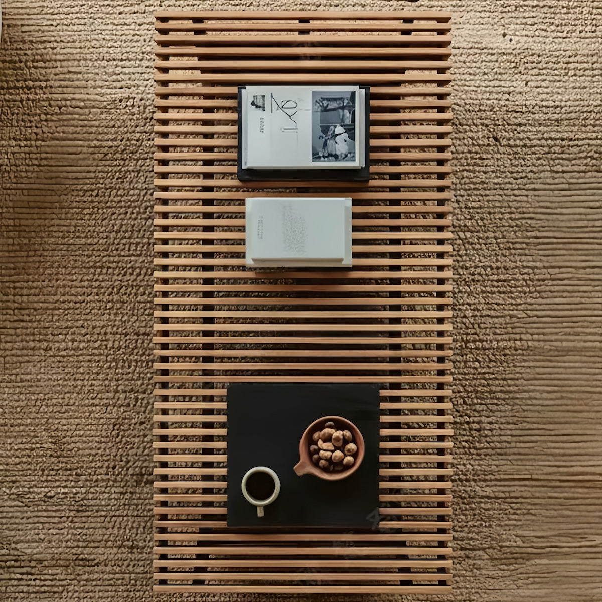 Rectangular Coffee Table - Solid Wood Wabi-Sabi Design for Living Rooms