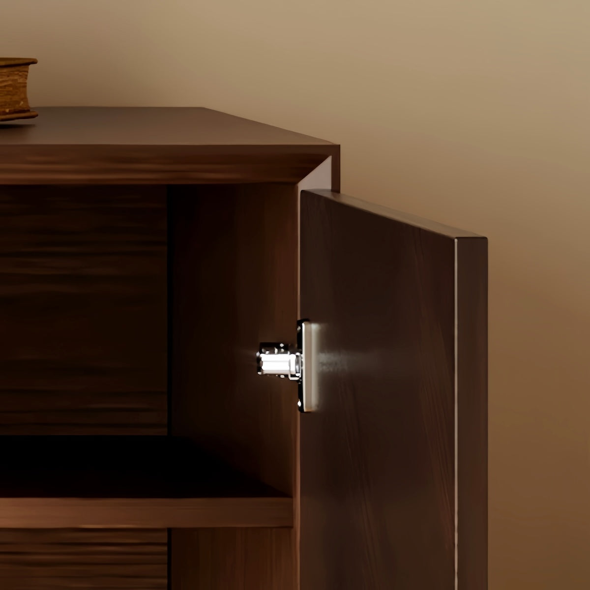 Wooden Cabinet: Solid Wood Sideboard with Spacious Storage & Wide Surface