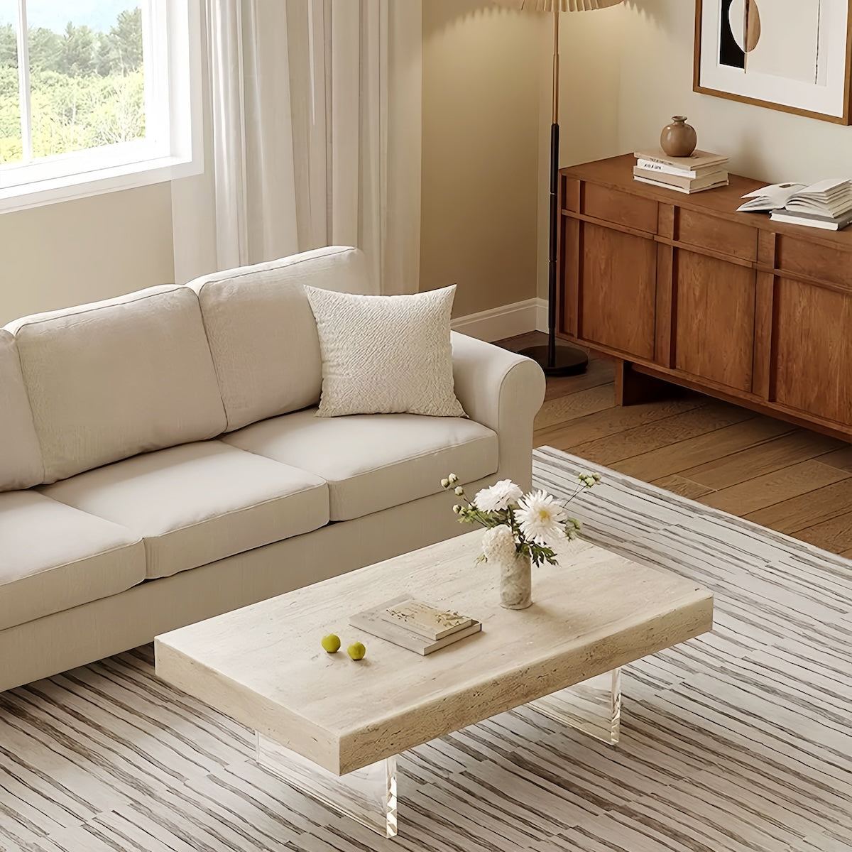 Travertine Coffee Table – Wabi-Sabi Natural Design with Modern Charm