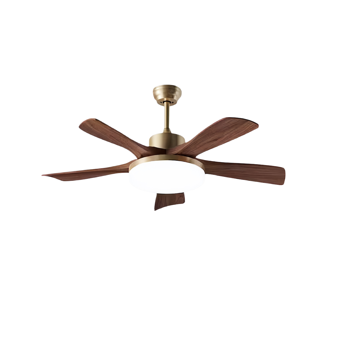 Modern Ceiling Fan With Light: Retro Walnut Fan & Soft Breeze Design