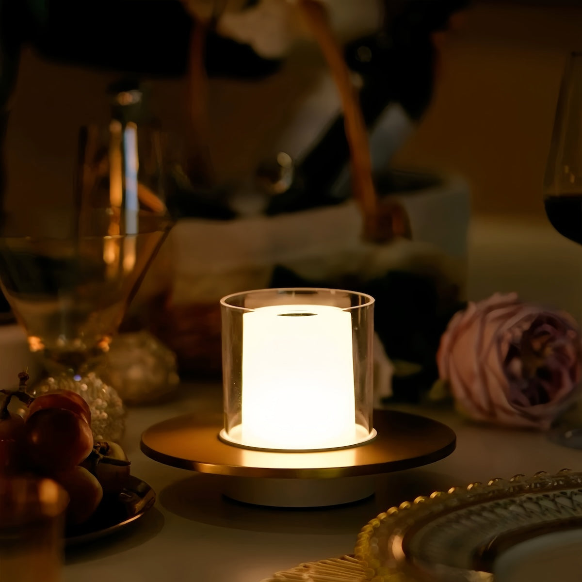 Night Lamp - Rechargeable Ambience Candle Lamp for Dining & Outdoors