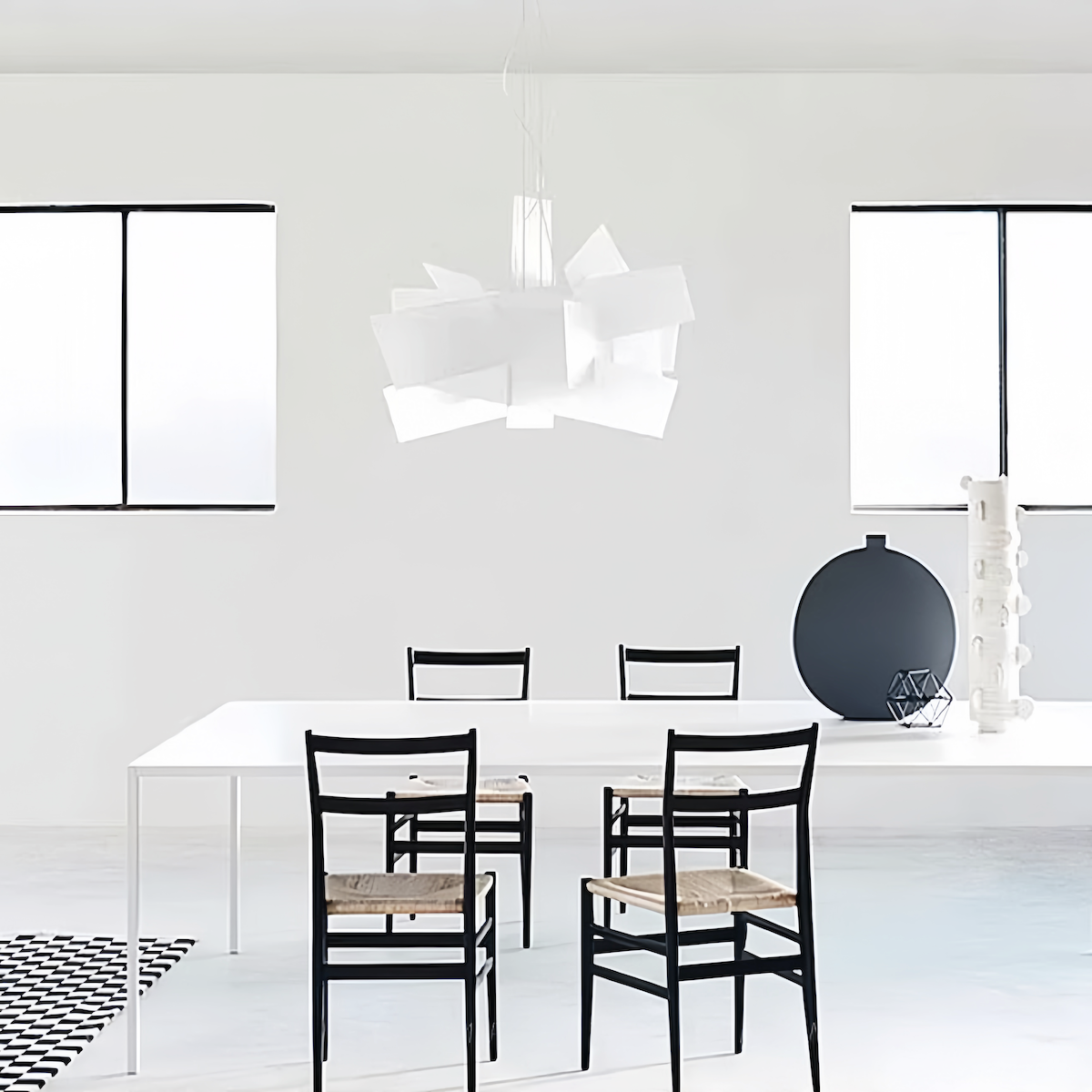 Foyer Chandelier | Modern White Stacked Pendant Light For Modern Interiors