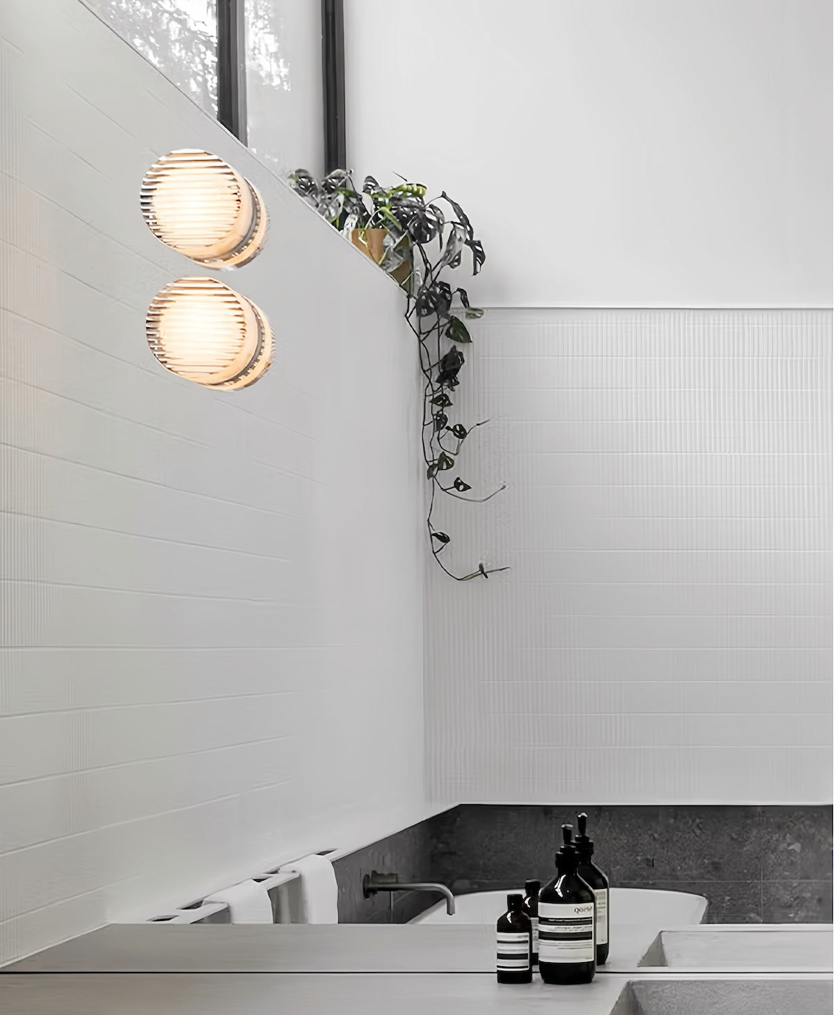 Wall Light Fixture - Nordic Glass Wall Lamp for Elegant Bathroom Illumination