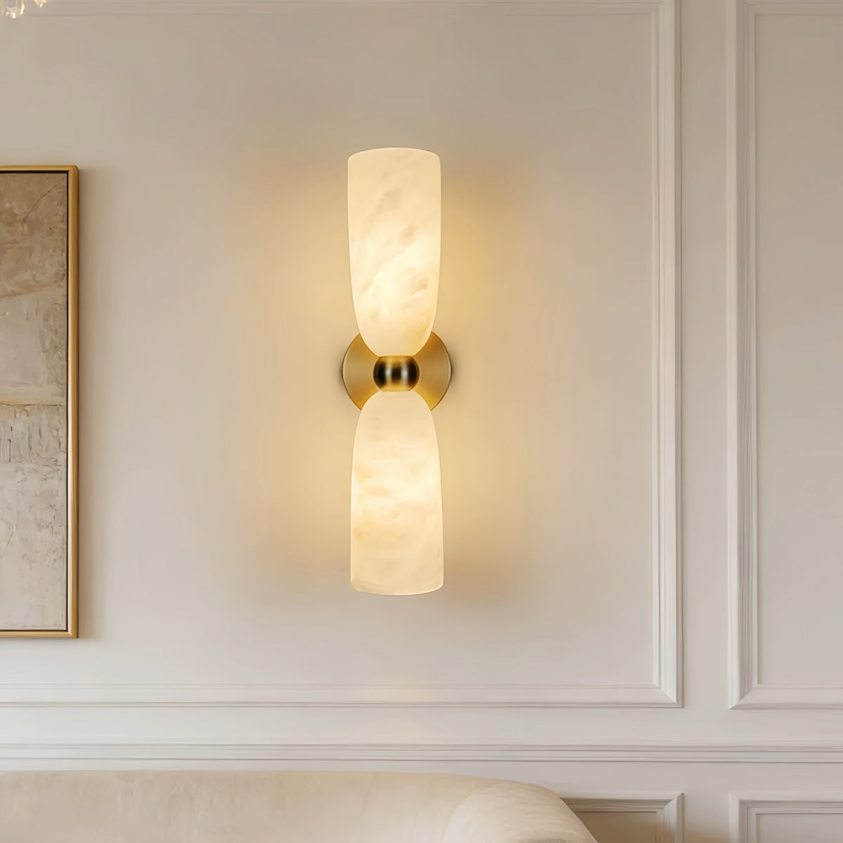 French Retro Style Wall Lamp - Vintage Marble Bedroom Lighting
