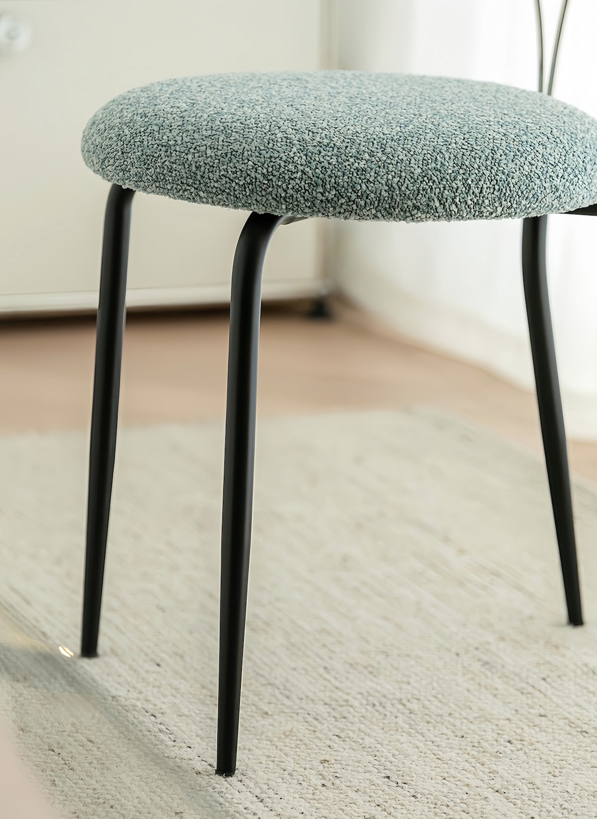 Upholstered Dining Chair - Vintage Designer Stainless Steel Seat for Comfort