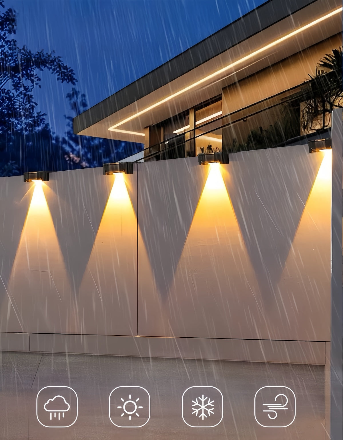 solar-powered home garden light LED wall washer with multiple colors and rainproof design