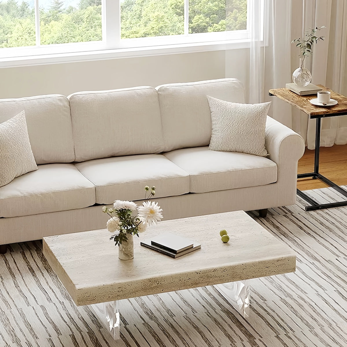 Travertine Coffee Table – Wabi-Sabi Natural Design with Modern Charm