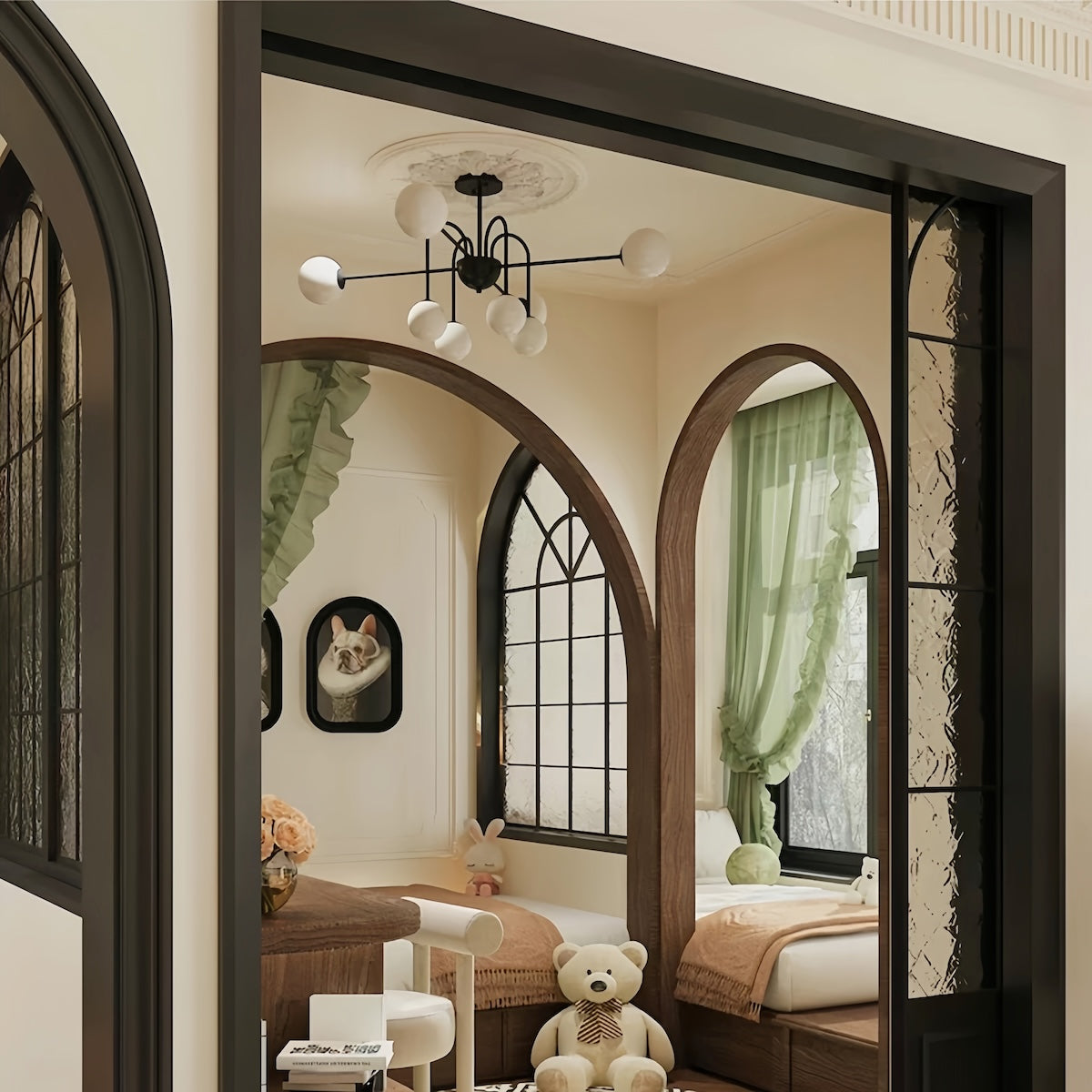 Vintage Pendant Lighting French Minimalist Cream  Style