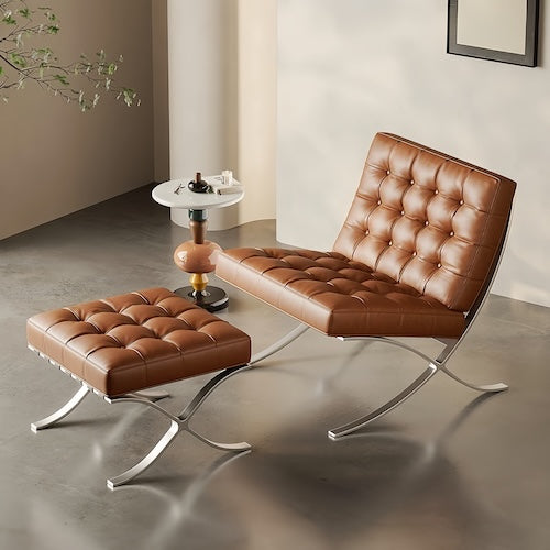 Barcelona Chair | Luxurious Black & Brown Leather Iconic Design - motivodecor.com