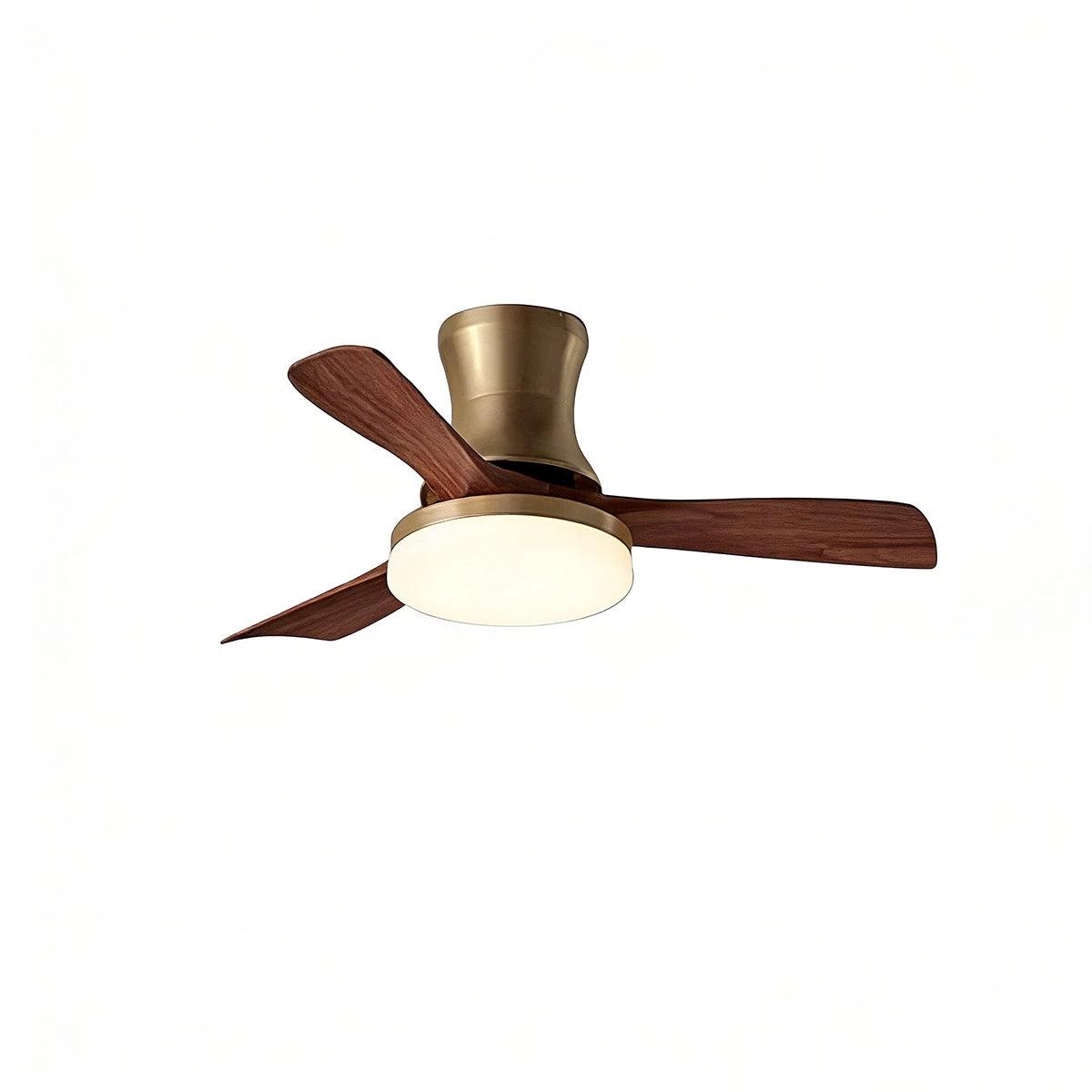 Modern Ceiling Fan With Light: Retro Walnut Fan & Soft Breeze Design