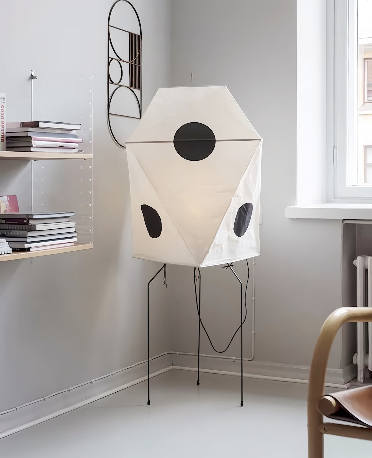 Vintage Akari Paper Lamp Wabi-Sabi Style Floor Lamp for Living Room