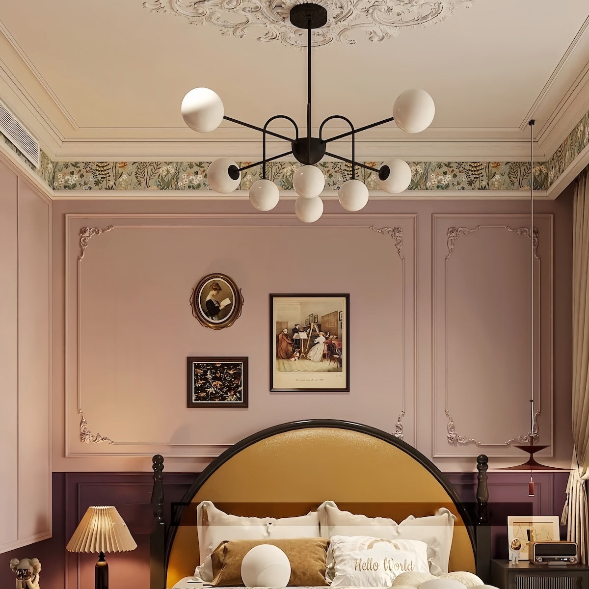 French Minimalist Cream Chandelier with Wabi-Sabi Style