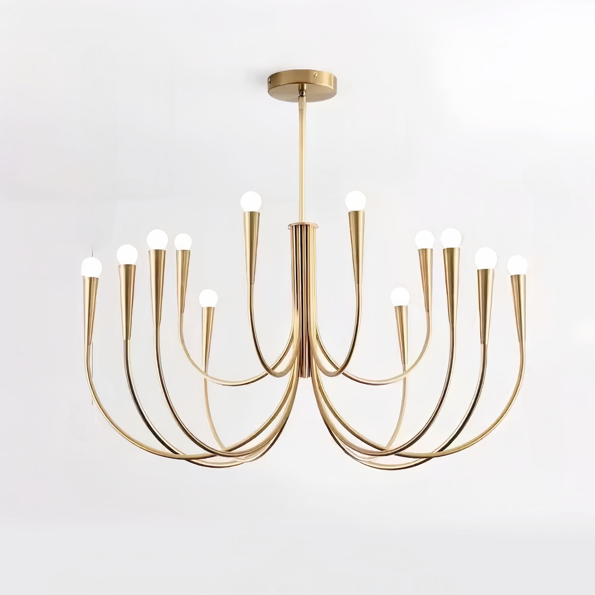 French-style gold chandelier with vintage branch design and warm LED lighting