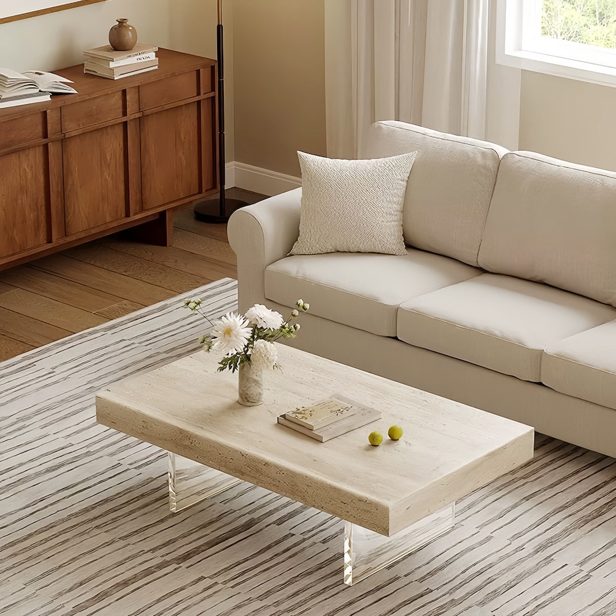 Travertine Coffee Table – Wabi-Sabi Natural Design with Modern Charm