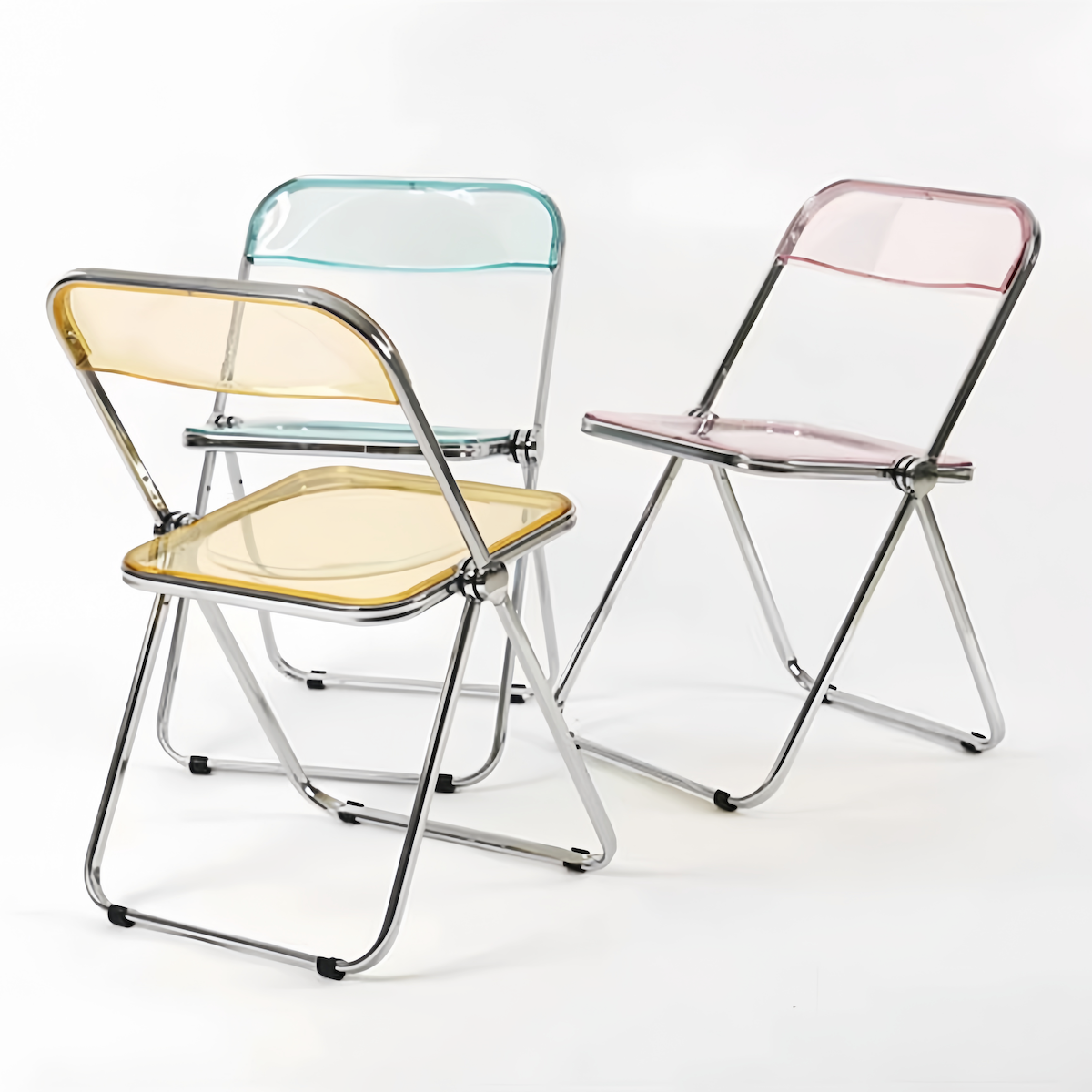Dining Chair: Transparent Folding Acrylic Chair for Modern Spaces