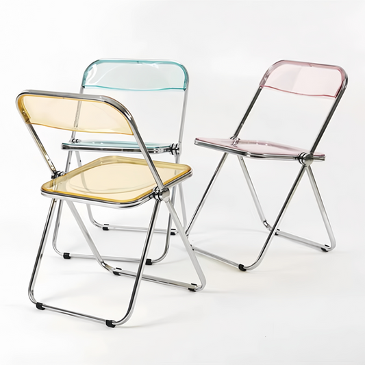 Dining Chair: Transparent Folding Acrylic Chair for Modern Spaces