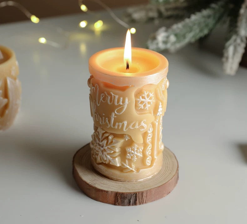 Pearlescent 3D Pillar Scented Candle Gift Box