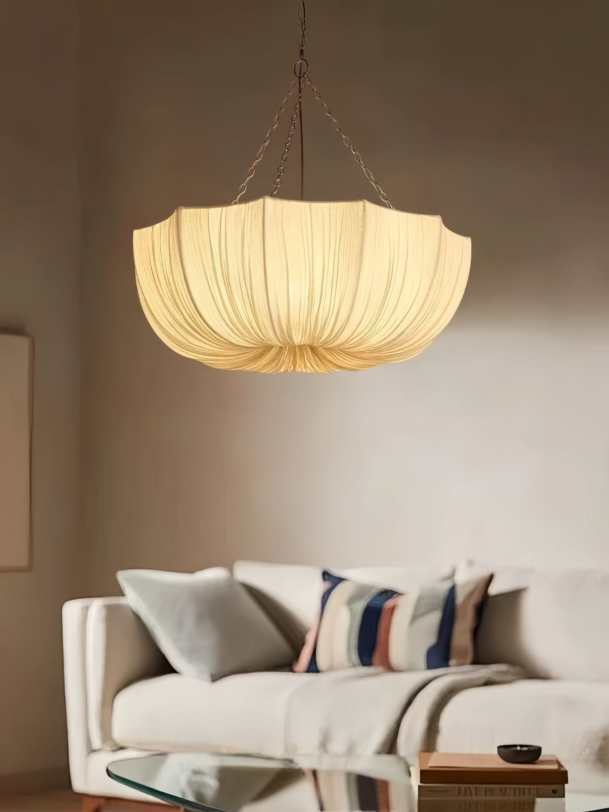Linen Pendant Lighting - Elegant Vintage Fabric Pendant Light for Interiors