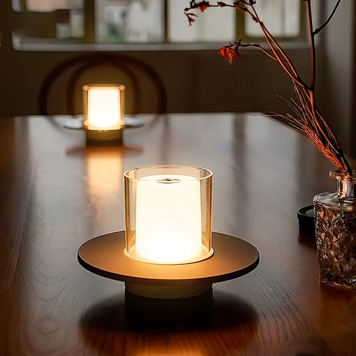 Night Lamp - Rechargeable Ambience Candle Lamp for Dining & Outdoors